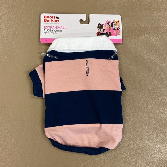 Rugby Shirt by Boots & Barkley Pink/Navy - XSmall - Picture 5 of 6